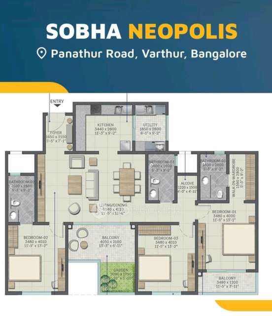 3 BHK Flat In Sobha Neopolis For Sale  In Panathur