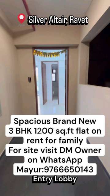 3 BHK Flat In The Silver Altair for Rent  In Aundh - Ravet Brts Rd, Near Mngl Cng Station, Ravet, Pimpri-chinchwad, Maharashtra 412101, India
