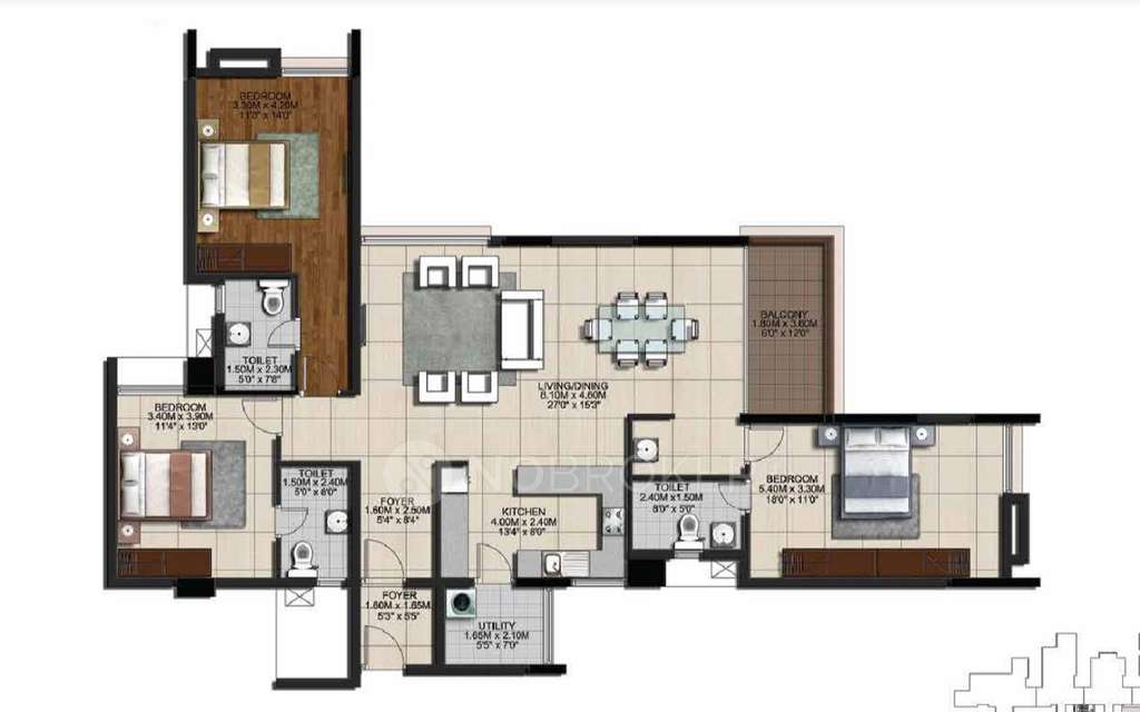 3 BHK Flat In Casagrand Monte Carlo, Saidapet for Rent  In  Saidapet