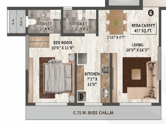 2 BHK Flat In Padmavati Abundanttiafull For Sale  In Borivali East