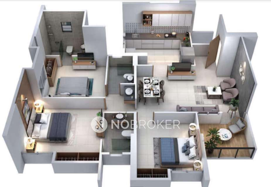 3 BHK Flat In Gini Vivante for Rent In Ravet