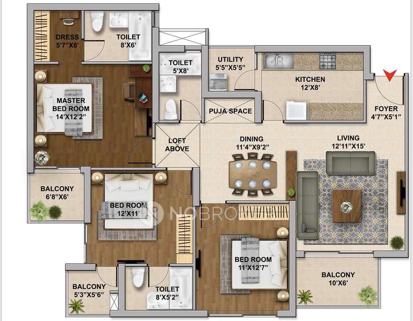 3 BHK Flat In Hero Homes, Sector 104, Gurugaon for Rent  In Sector 104, Gurugaon