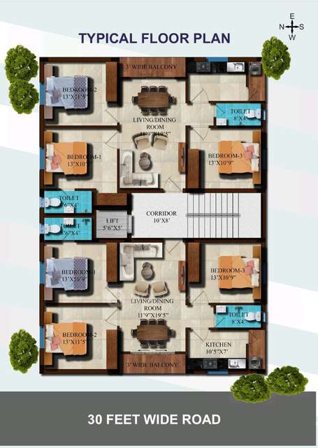 3 BHK Flat In New  For Sale  In 9cmm+g53, Gudimalakapur Rd, Gudi Malkapur, Gudimalkapur, Hyderabad, Telangana 500006, India