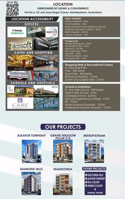 3 BHK Flat In New  For Sale  In 9cmm+g53, Gudimalakapur Rd, Gudi Malkapur, Gudimalkapur, Hyderabad, Telangana 500006, India