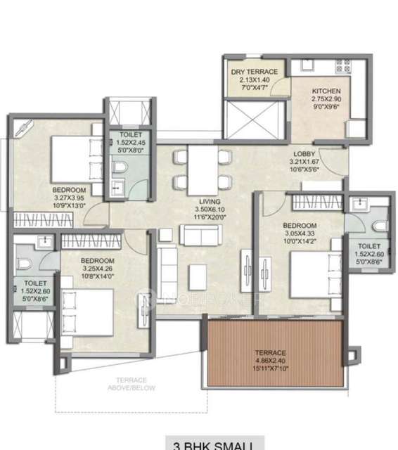 3 BHK Flat In Kalpataru Exquisite for Rent  In Kalpataru Exquisite