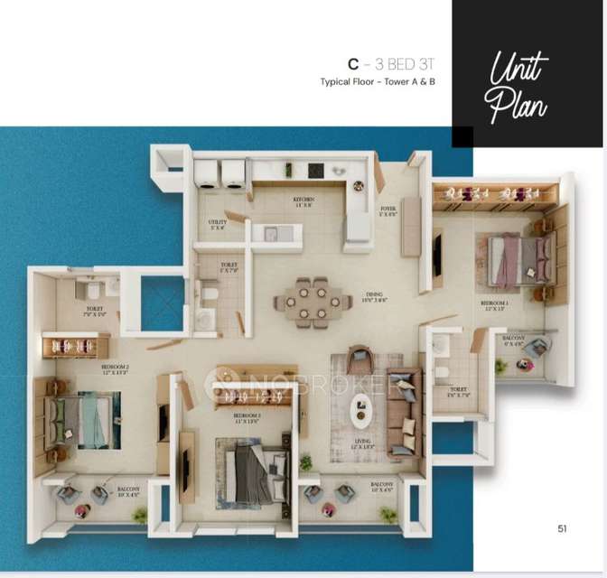 3 BHK Flat In Prestige Somerville For Sale  In Prestige Somerville