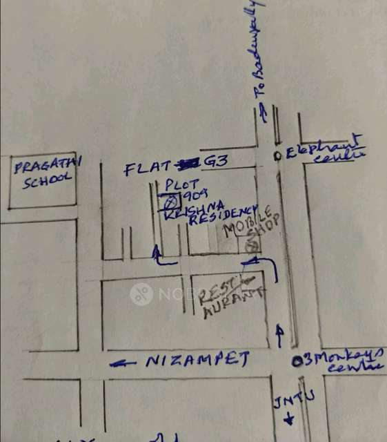 2 BHK Flat In Krishna Residency, Pragathinahar, Near 3 Monkeys Circle For Sale  In 3 Monkeys Center