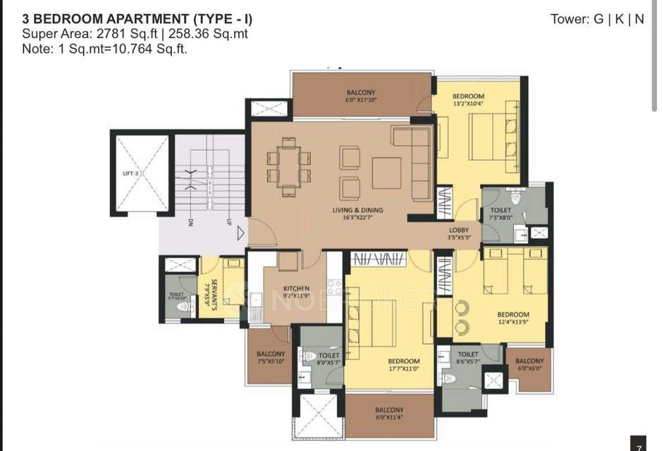 3 BHK Flat In Ambience Creacions for Rent  In Sector 22 A