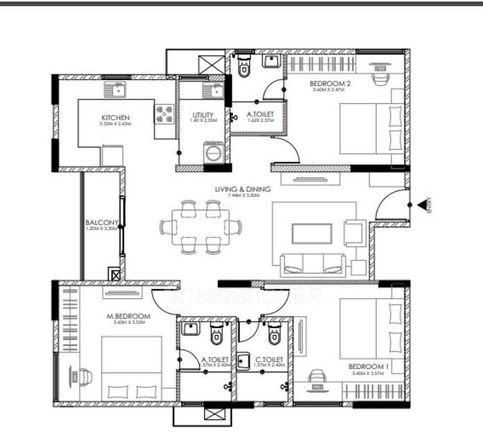 3 BHK Flat In Coevolve Florenza For Sale  In Sarjapur