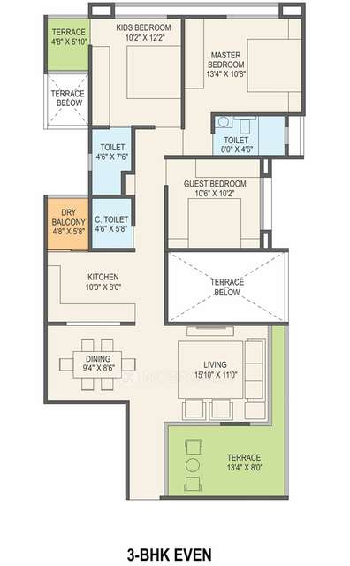 3 BHK Flat In Kohinoor Courtyard One, Wakad For Sale  In Wakad