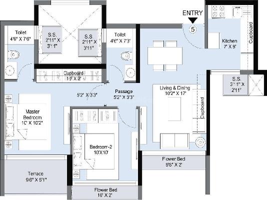 2 BHK Flat In L&t Seawoods Residences For Sale  In Nerul