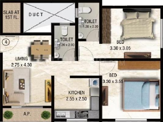 2 BHK Flat In Laxmi Sai Ratanlaxmi Chsl For Sale  In Kalyan East