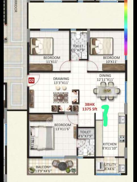 3 BHK Flat In United Sai Greenwoods For Sale  In Krishnarajapuram