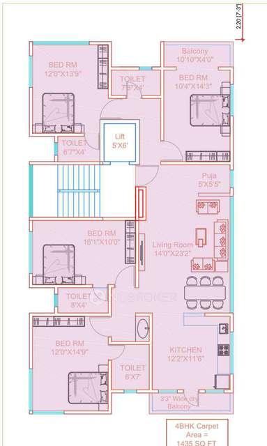 4 BHK Flat For Sale  In Nigdi