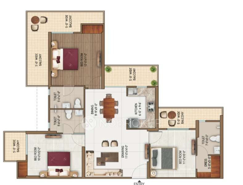 3 BHK Flat In Saviour Greenarch for Rent  In Saviour Greenarch Noida Extension