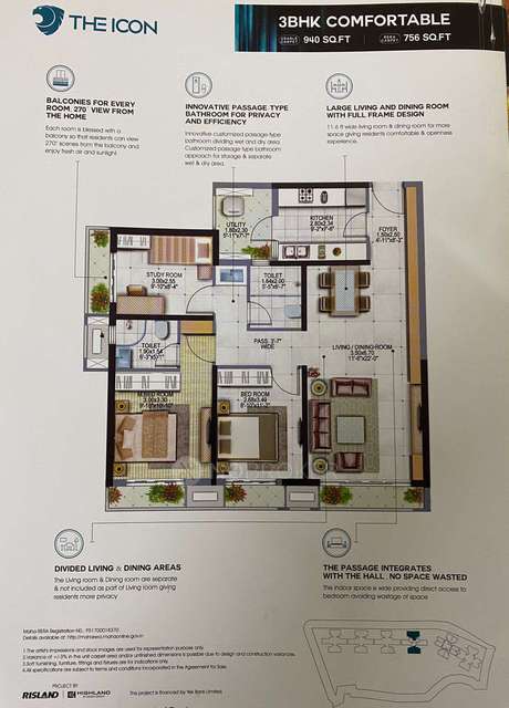 3 BHK Flat In The Icon For Sale  In The Icon - Risland India