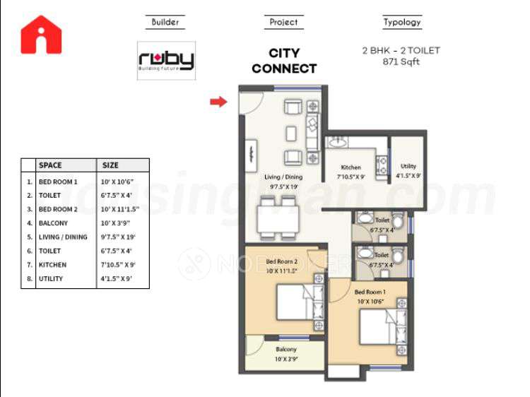 2 BHK Flat In Ruby City Connect For Sale  In Tambaram
