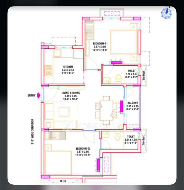 2 BHK Flat In Iyra Aadya for Rent  In Thoraipakkam