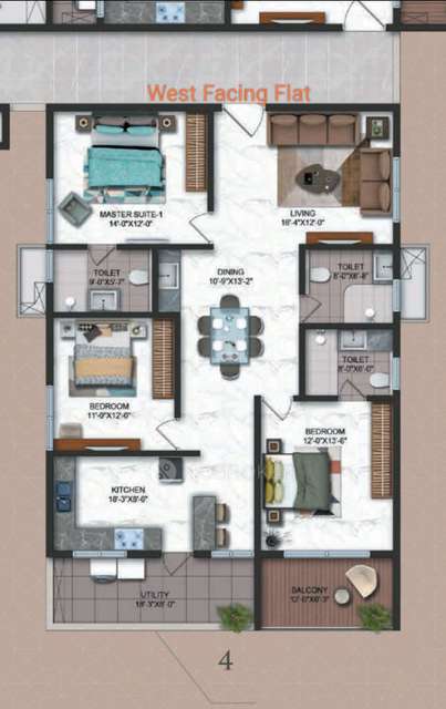 3 BHK Flat In Candeur Crescent For Sale  In Candeur Crescent