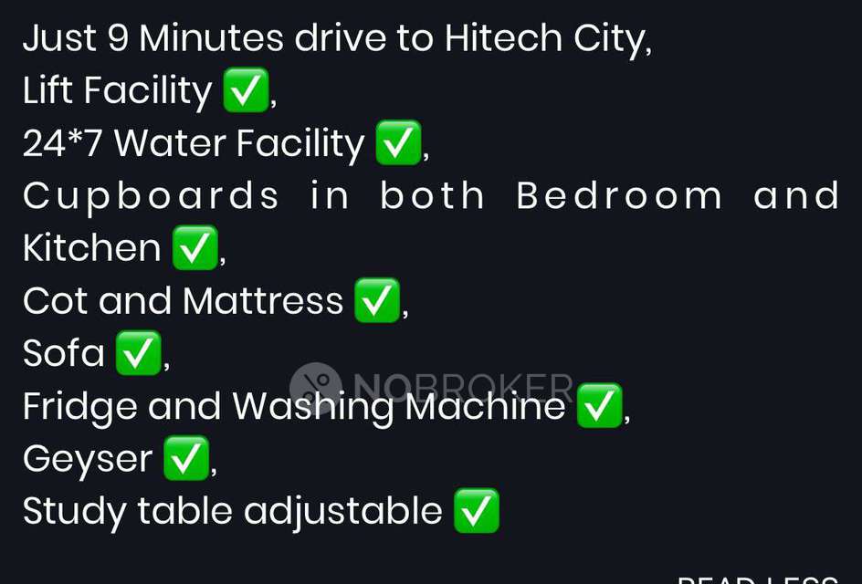 1 BHK Flat In Manikanta Nilayam for Rent  In Hafeezpet