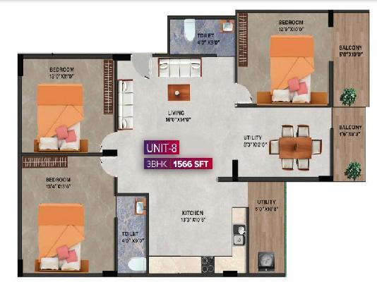 3 BHK Flat In Sri Lakshmi Vasuki Vallabha For Sale  In Bommasandra