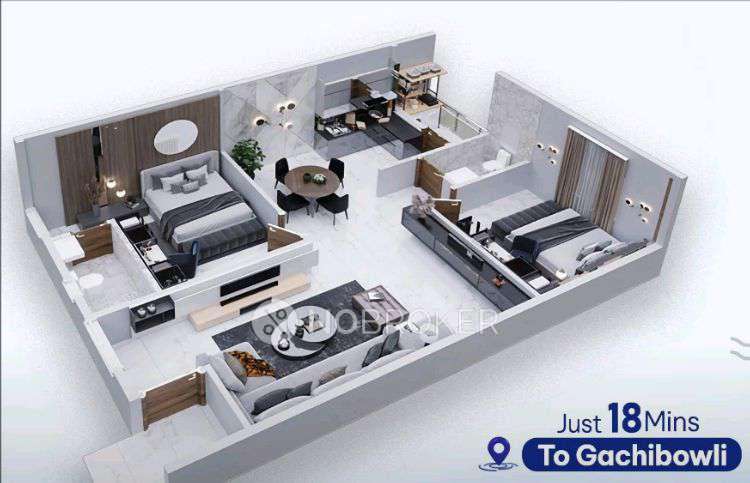 2 BHK Flat In Janapriya Nile Valley for Rent  In Miyapur