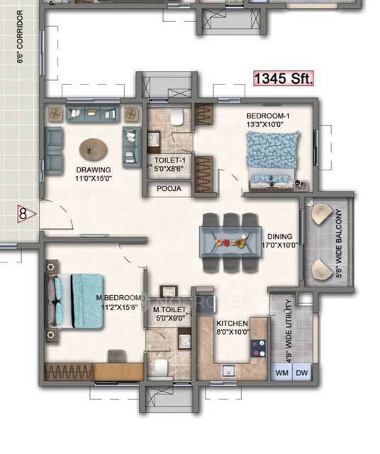 2 BHK Flat In Aparna Cyber Heights For Sale  In Osman Nagar