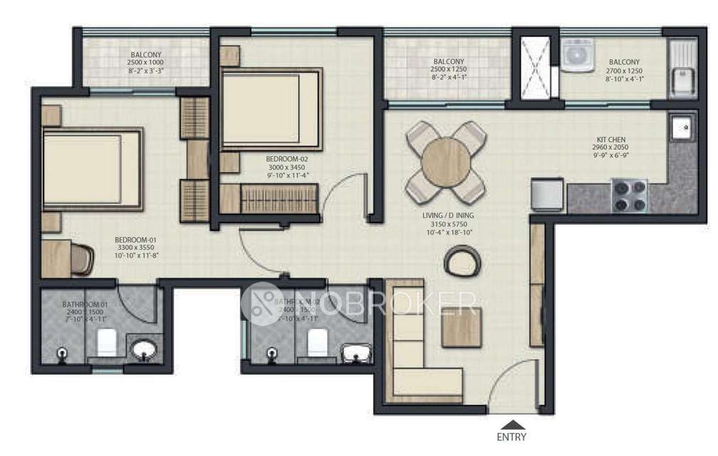 2 BHK Flat In Sobha Dream Gardens  for Rent  In Bellahalli Cross 