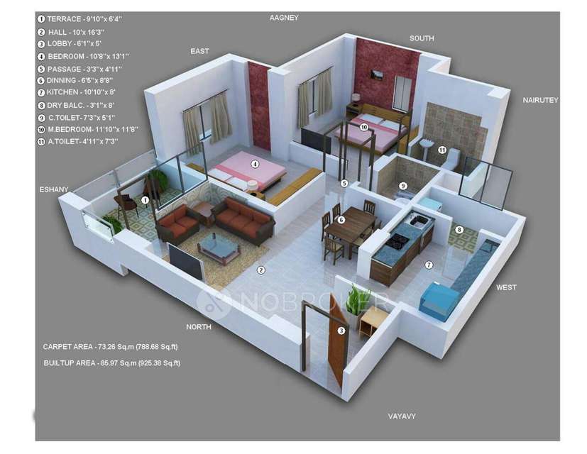 2 BHK Flat In Riverdale Co-op Housing Society, Riverdale Co-op Housing Society for Rent  In Pimpri Colony