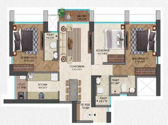 3 BHK Flat In Runwal One For Sale  In Manpada