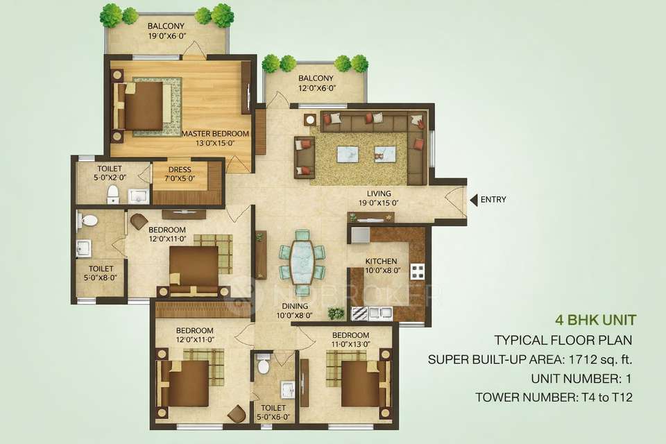 4 BHK Flat In Sare Crescent Parc,  Sector 92, Gurgaon for Rent  In  Sector 92, Gurgaon