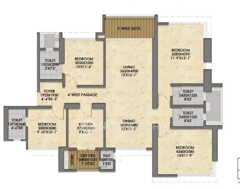 4 BHK Flat In Raymond The Address By Gs Season 2, Thane West for Rent  In Thane West