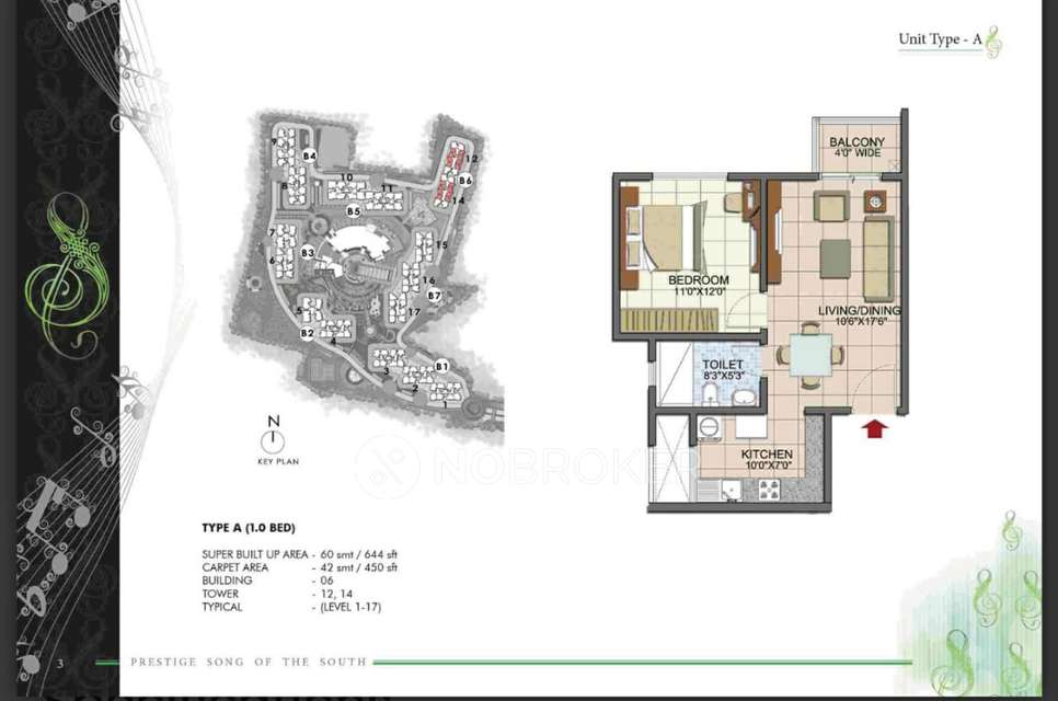 1 BHK Flat In Prestige Song Of South, Begur For Sale  In Akshayanagar