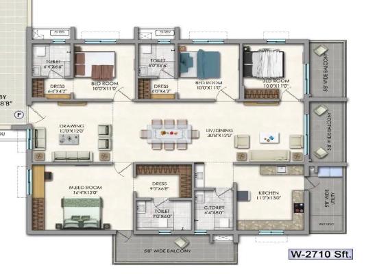 4 BHK Flat In Jains Fairmount Sri Ram Garden, Kompally For Sale  In Kompally