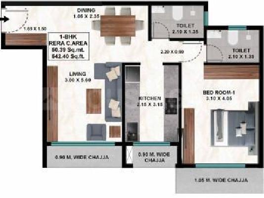 2 BHK Flat In Shreeji Green Origin For Sale  In Mulund West