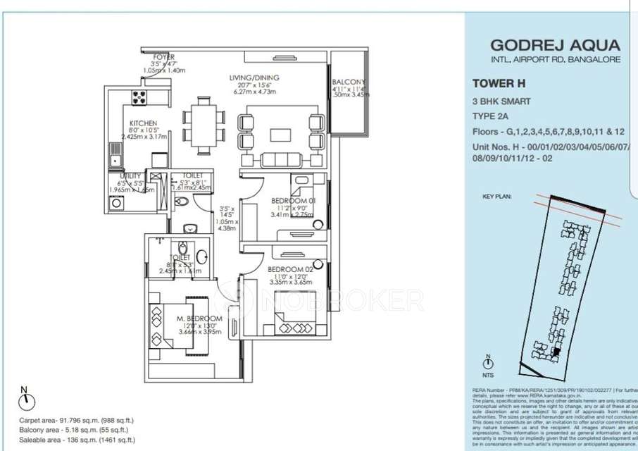 3 BHK Flat In Godrej Aqua, Hosahalli For Sale  In Hosahalli