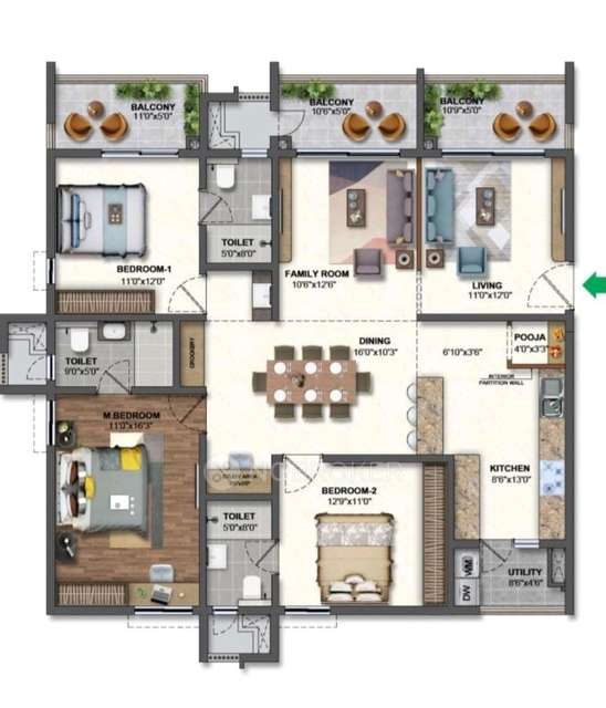 3 BHK Flat In Vasavi Crown East For Sale  In 9hp2+823, Hmda Layout Rd, Laxmi Narayan Nagar Colony, Gaddi Annaram, Hyderabad, Telangana 500039, India