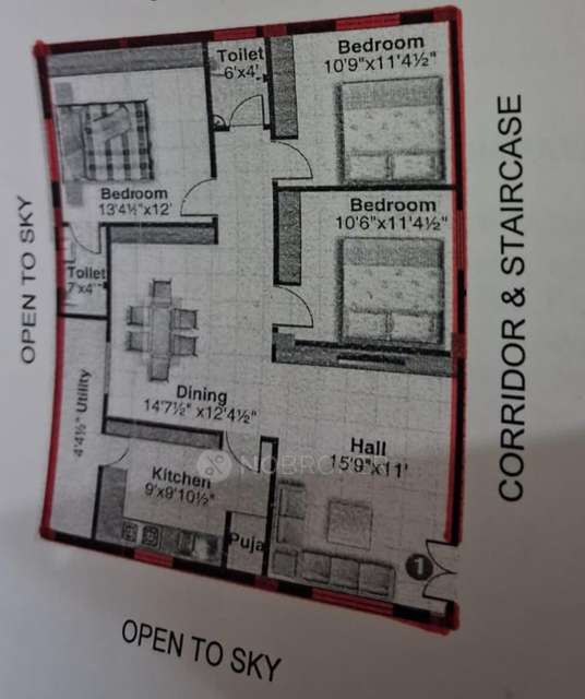 3 BHK Flat In Sai Kota Sadan For Sale  In Miyapur