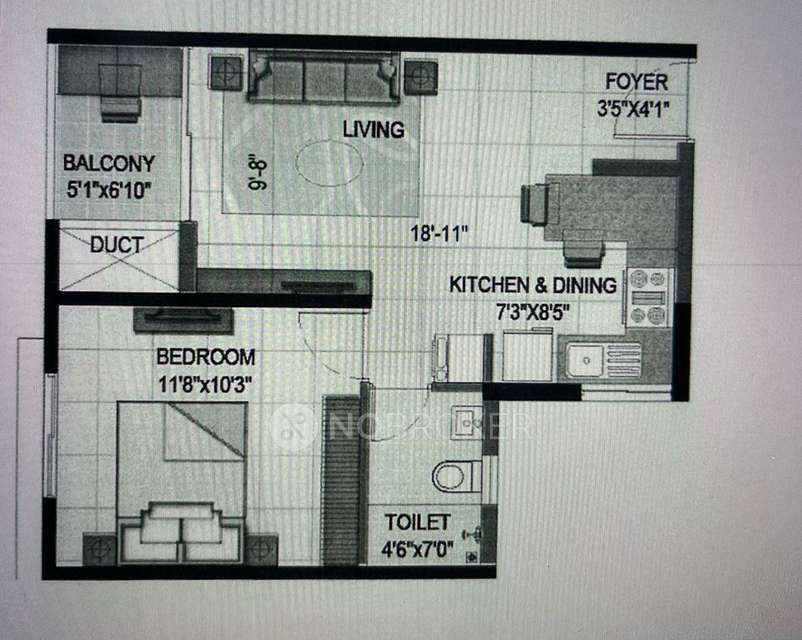 1 BHK Flat In Tvs Emerald Jardin For Sale  In Singasandra