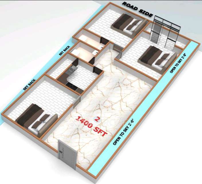 3 BHK Flat In Qmaks For Sale  In Cc34+pj8, Aziz Bagh Colony Rd, Aziz Bagh Colony, Toli Chowki, Hyderabad, Telangana 500008, India