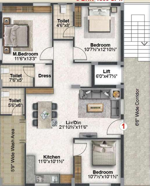 3 BHK Flat In Aarvi for Rent  In Dhatu Nagar, Kanchan Bagh