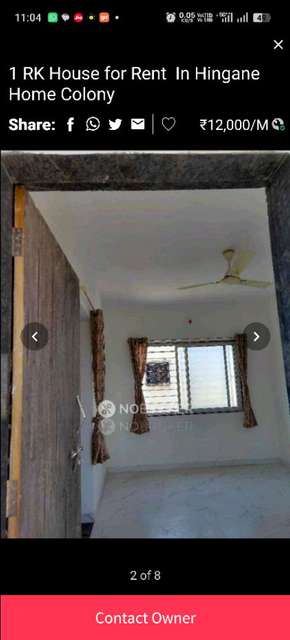 1 RK Flat In Sadguru Krupa  for Rent  In Hingane Home Colony, Karvenagar