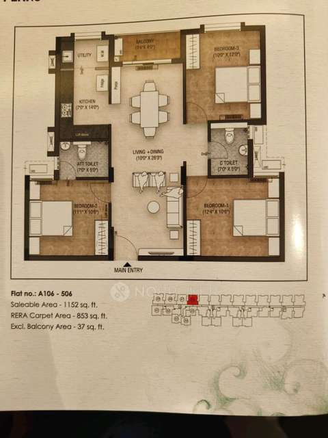 3 BHK Flat In Tulive Azpire for Rent  In Mudichur